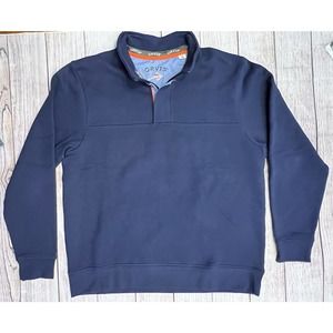 Orvis Signature Quarter Zip Sweatshirt Navy Blue Sweater Size XL